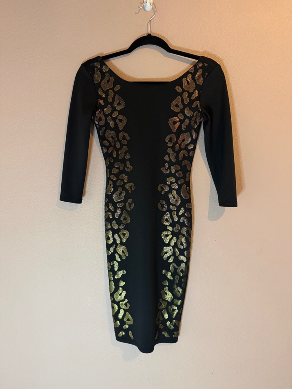 Women's Scuba Bodycon Dress by GB, Sz: Extra Small, Leopard Print